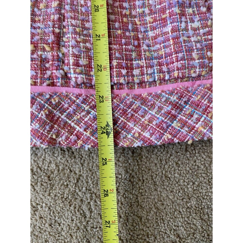 SILKLAND Pink Tweed Bouclé 2-Piece Skirt Suit Set – 70% Silk Coquette Size 12 - Picture 11 of 16